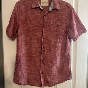 Weatherproof Maroon Casual Button-Down Shirt
